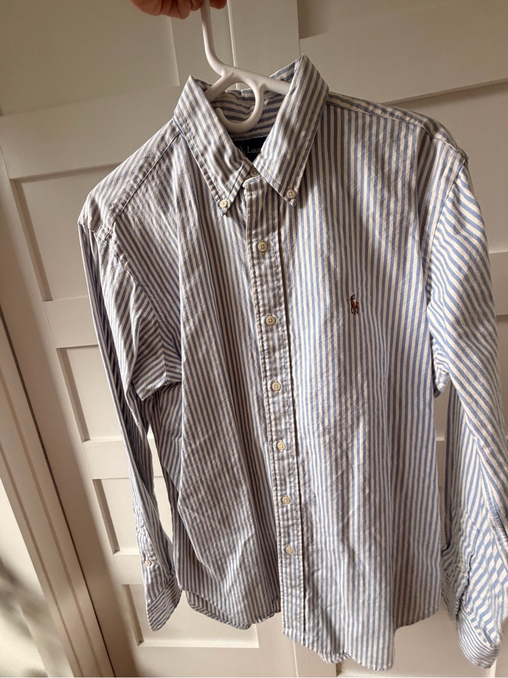 Polo by Ralph Lauren Blue and White Striped Button-Down Shirt